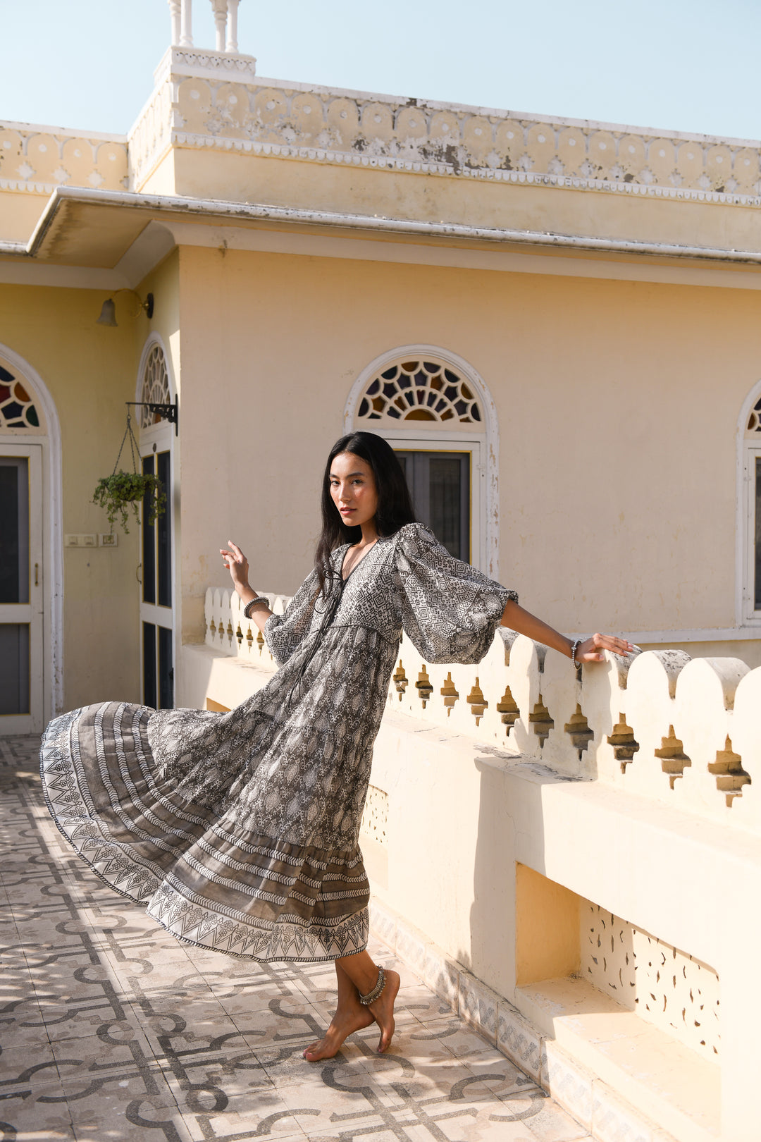 Jasmine Midi Dress ~ Charcoal