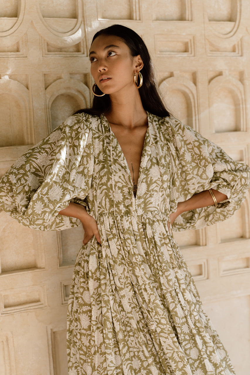 Kyra Midi Dress ~ Olive