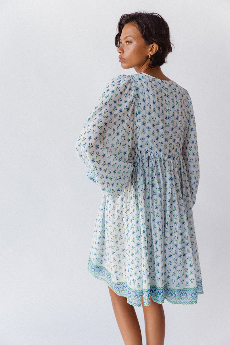 Kyra Mini Dress ~ Azure | Artisan Made, Thoughtfully Worn – DOI
