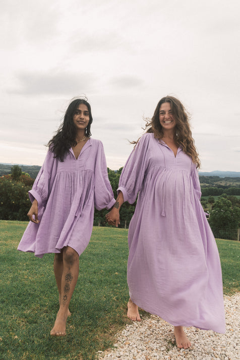 Kyra Mini Dress ~ Lilac Gauze