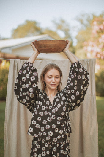 Eesha Wrap Top ~ White Cosmos