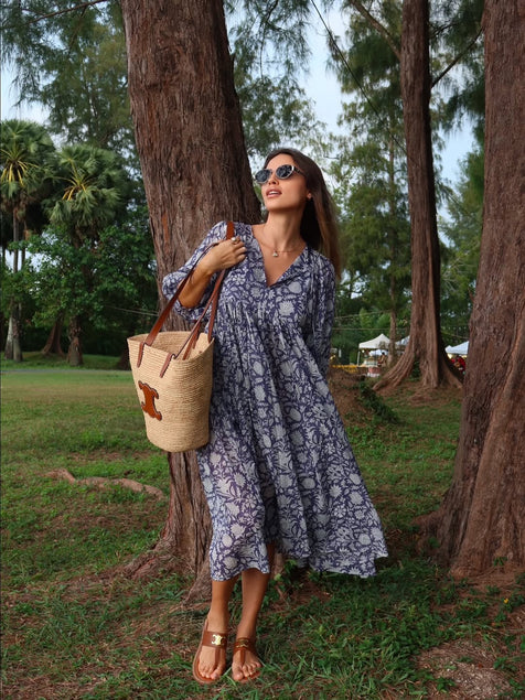 Kyra Midi Dress ~ Blue Iris